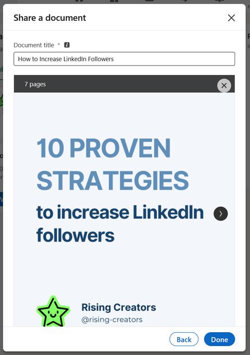 Creating a LinkedIn Carousel Post